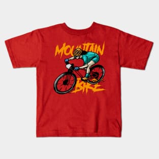 cycling mountain bike games vector Kids T-Shirt